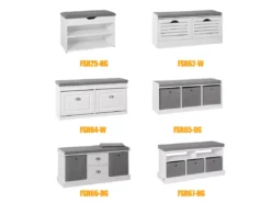 Banc De Rangement à Chaussures Armoire à Chaussures Meuble D'entrée 2 Abattants, FSR62-W -Meilleur Meubles Magasin meuble de rangement 19205277