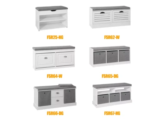Banc De Rangement à Chaussures Armoire à Chaussures Meuble D'entrée 2 Abattants, FSR62-W -Meilleur Meubles Magasin meuble de rangement 19205277