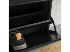 Banc De Rangement à Chaussures Armoire à Chaussures 2 Abattants Avec Coussin – Noir, FSR64-SCH -Meilleur Meubles Magasin meuble de rangement 19205423