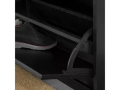 Banc De Rangement à Chaussures Armoire à Chaussures 2 Abattants Avec Coussin – Noir, FSR64-SCH -Meilleur Meubles Magasin meuble de rangement 19205425