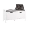 Banc De Rangement Meuble Bas Entrée Avec Coussin Rembourré Et 2 Portes, Meuble D'Entrée, FSR63-W -Meilleur Meubles Magasin meuble de rangement 19205431