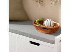 Banc De Rangement Meuble Bas Entrée Avec Coussin Rembourré Et 2 Portes, Meuble D'Entrée, FSR63-W -Meilleur Meubles Magasin meuble de rangement 19205439