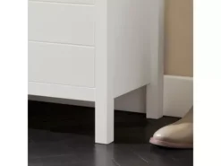 Banc De Rangement Meuble Bas Entrée Avec Coussin Rembourré Et 2 Portes, Meuble D'Entrée, FSR63-W -Meilleur Meubles Magasin meuble de rangement 19205445