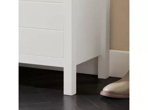 Banc De Rangement Meuble Bas Entrée Avec Coussin Rembourré Et 2 Portes, Meuble D'Entrée, FSR63-W -Meilleur Meubles Magasin meuble de rangement 19205445