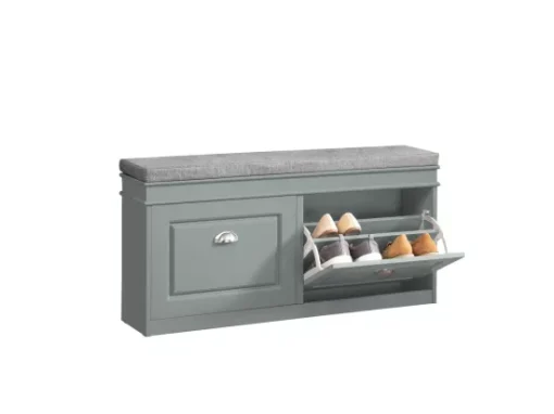 Banc De Rangement à Chaussures Armoire à Chaussures 2 Abattants Avec Coussin Confortable, FSR64-HG -Meilleur Meubles Magasin meuble de rangement 19205471