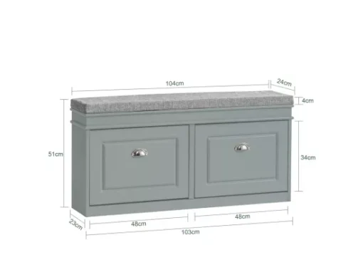 Banc De Rangement à Chaussures Armoire à Chaussures 2 Abattants Avec Coussin Confortable, FSR64-HG -Meilleur Meubles Magasin meuble de rangement 19205473