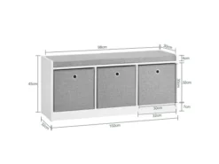 Banc De Rangement Avec Coussin Rembourré Meuble Entrée, FSR65-DG -Meilleur Meubles Magasin meuble de rangement 19205491