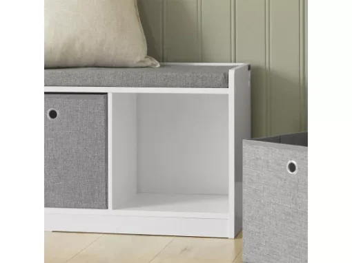 Banc De Rangement Avec Coussin Rembourré Meuble Entrée, FSR65-DG -Meilleur Meubles Magasin meuble de rangement 19205503