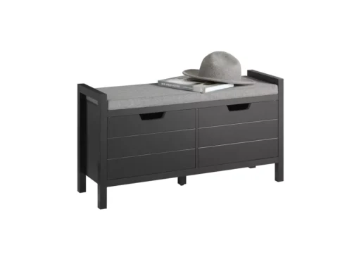Banc De Rangement Meuble Bas Entrée Avec Coussin Rembourré Et 2 Portes, Fsr63-sch -Meilleur Meubles Magasin meuble de rangement 19205507
