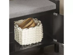 Banc De Rangement Meuble Bas Entrée Avec Coussin Rembourré Et 2 Portes, Fsr63-sch -Meilleur Meubles Magasin meuble de rangement 19205513