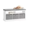 Banc De Rangement Avec Coussin Rembourré Meuble Bas Entrée Commode à Chaussure Banquette, FSR66-HG -Meilleur Meubles Magasin meuble de rangement 19206251