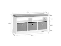 Banc De Rangement Avec Coussin Rembourré Meuble Bas Entrée Commode à Chaussure Banquette, FSR66-HG -Meilleur Meubles Magasin meuble de rangement 19206255