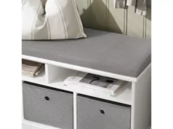 Banc De Rangement Avec Coussin Rembourré Meuble Bas Entrée Commode à Chaussure Banquette, FSR66-HG -Meilleur Meubles Magasin meuble de rangement 19206257