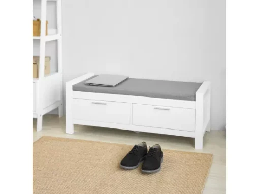 Banc De Rangement à Chaussures Avec Coussin Rembourré Commode à Chaussures Meuble D'entrée, FSR74-W -Meilleur Meubles Magasin meuble de rangement 19206273