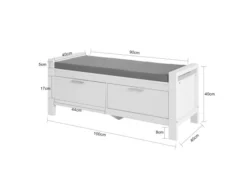 Banc De Rangement à Chaussures Avec Coussin Rembourré Commode à Chaussures Meuble D'entrée, FSR74-W -Meilleur Meubles Magasin meuble de rangement 19206275