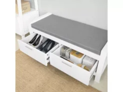 Banc De Rangement à Chaussures Avec Coussin Rembourré Commode à Chaussures Meuble D'entrée, FSR74-W -Meilleur Meubles Magasin meuble de rangement 19206279