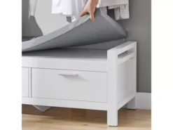 Banc De Rangement à Chaussures Avec Coussin Rembourré Commode à Chaussures Meuble D'entrée, FSR74-W -Meilleur Meubles Magasin meuble de rangement 19206285