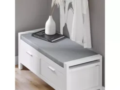 Banc De Rangement à Chaussures Avec Coussin Rembourré Commode à Chaussures Meuble D'entrée, FSR74-W -Meilleur Meubles Magasin meuble de rangement 19206287