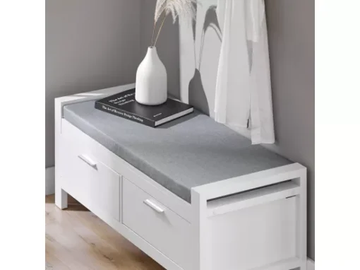 Banc De Rangement à Chaussures Avec Coussin Rembourré Commode à Chaussures Meuble D'entrée, FSR74-W -Meilleur Meubles Magasin meuble de rangement 19206287