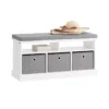 Banc De Rangement Avec Coussin Rembourré 2 Compartiments Et 3 Paniers Meuble Bas Entrée, Fsr67-hg -Meilleur Meubles Magasin meuble de rangement 19206291