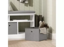 Banc De Rangement Avec Coussin Rembourré 2 Compartiments Et 3 Paniers Meuble Bas Entrée, Fsr67-hg -Meilleur Meubles Magasin meuble de rangement 19206297