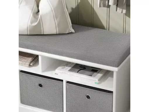 Banc De Rangement Avec Coussin Rembourré 2 Compartiments Et 3 Paniers Meuble Bas Entrée, Fsr67-hg -Meilleur Meubles Magasin meuble de rangement 19206309