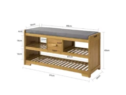 Étagère à Chaussures Avec Tiroir, Banquette Siège Pour Chausser, FSR75-N -Meilleur Meubles Magasin meuble de rangement 19206335