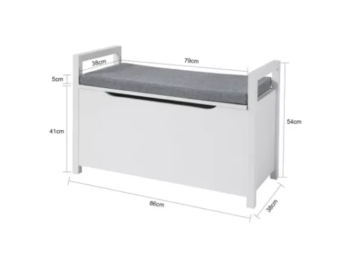 Banc De Rangement Meuble Bas Entrée Avec Coussin Rembourré,Rangement Jouets Pour Enfants, FSR76-W -Meilleur Meubles Magasin meuble de rangement 19206353