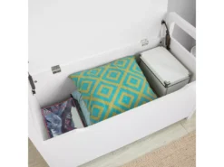 Banc De Rangement Meuble Bas Entrée Avec Coussin Rembourré,Rangement Jouets Pour Enfants, FSR76-W -Meilleur Meubles Magasin meuble de rangement 19206359