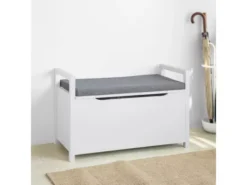 Banc De Rangement Meuble Bas Entrée Avec Coussin Rembourré,Rangement Jouets Pour Enfants, FSR76-W -Meilleur Meubles Magasin meuble de rangement 19206369