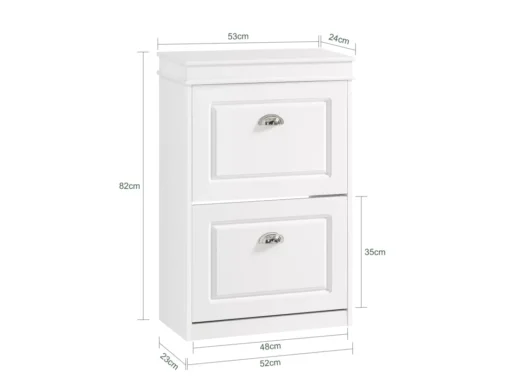Meuble De Rangement à Chaussures Armoire à Chaussures Commode à Chaussures 2 Abattants, FSR78-W -Meilleur Meubles Magasin meuble de rangement 19207131