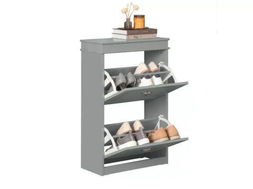 Meuble De Rangement À Chaussures 2 Abattants Meuble D'entrée Coffre RangementGris, Fsr78-hg -Meilleur Meubles Magasin meuble de rangement 19207149