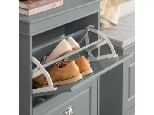 Meuble De Rangement À Chaussures 2 Abattants Meuble D'entrée Coffre RangementGris, Fsr78-hg -Meilleur Meubles Magasin meuble de rangement 19207159
