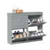 Armoire À Chaussures 4 Abattants Meuble D'entrée Pour Chaussures, Gris, Fsr79-hg -Meilleur Meubles Magasin meuble de rangement 19207167