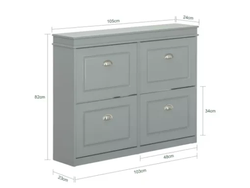 Armoire À Chaussures 4 Abattants Meuble D'entrée Pour Chaussures, Gris, Fsr79-hg -Meilleur Meubles Magasin meuble de rangement 19207169