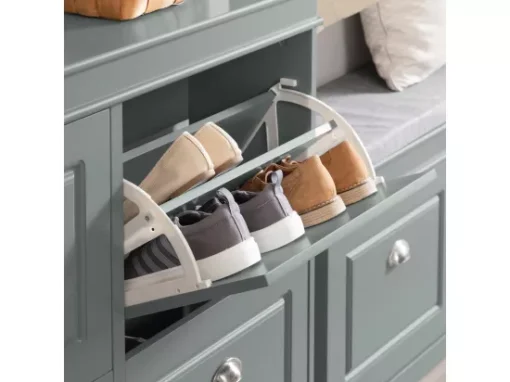 Armoire À Chaussures 4 Abattants Meuble D'entrée Pour Chaussures, Gris, Fsr79-hg -Meilleur Meubles Magasin meuble de rangement 19207173