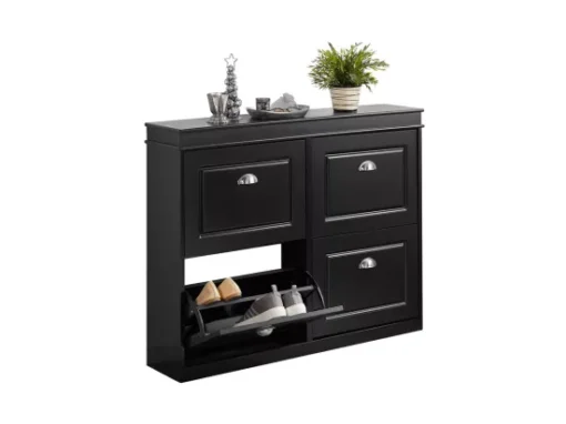 Meuble De Rangement à Chaussures Armoire à Chaussures Commode à Chaussures 4 Abattants, FSR79-SCH -Meilleur Meubles Magasin meuble de rangement 19207187