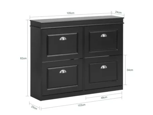Meuble De Rangement à Chaussures Armoire à Chaussures Commode à Chaussures 4 Abattants, FSR79-SCH -Meilleur Meubles Magasin meuble de rangement 19207189