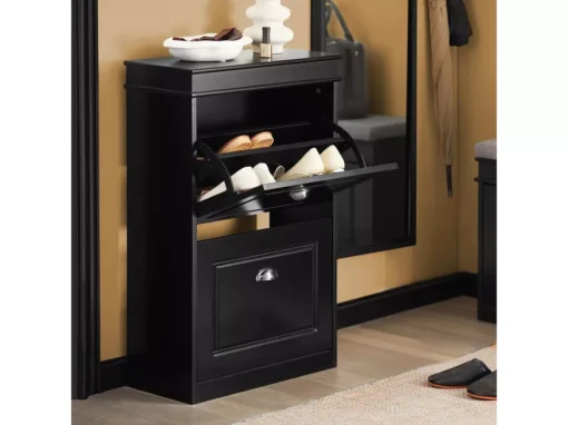Meuble De Rangement à Chaussures Armoire à Chaussures Commode à Chaussures 2 Abattants, FSR78-SCH -Meilleur Meubles Magasin meuble de rangement 19207205