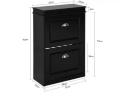 Meuble De Rangement à Chaussures Armoire à Chaussures Commode à Chaussures 2 Abattants, FSR78-SCH -Meilleur Meubles Magasin meuble de rangement 19207207