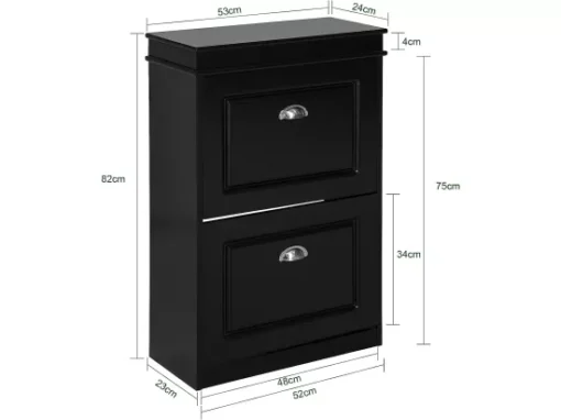 Meuble De Rangement à Chaussures Armoire à Chaussures Commode à Chaussures 2 Abattants, FSR78-SCH -Meilleur Meubles Magasin meuble de rangement 19207207