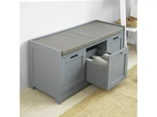 Banc De Rangement Avec Coussin Rembourré Meuble D'Entrée Coffre Commode à Chaussures, FSR80-SG -Meilleur Meubles Magasin meuble de rangement 19306293