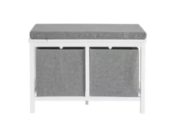 Banc De Rangement Avec 2 Paniers Et Coussin Rembourré, FSR81-HG -Meilleur Meubles Magasin meuble de rangement 19306519
