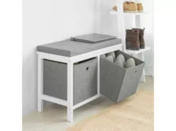 Banc De Rangement Avec 2 Paniers Et Coussin Rembourré, FSR81-HG -Meilleur Meubles Magasin meuble de rangement 19306529