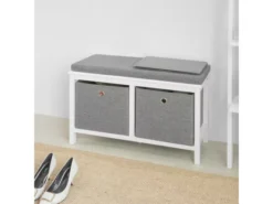 Banc De Rangement Avec 2 Paniers Et Coussin Rembourré, FSR81-HG -Meilleur Meubles Magasin meuble de rangement 19306531