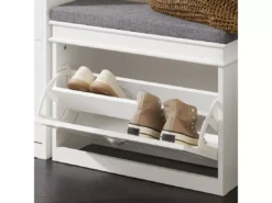 Banc à Chaussures Meuble à Chaussures Avec Assise Coussin Rembourré, FSR82-K-W -Meilleur Meubles Magasin meuble de rangement 19307001