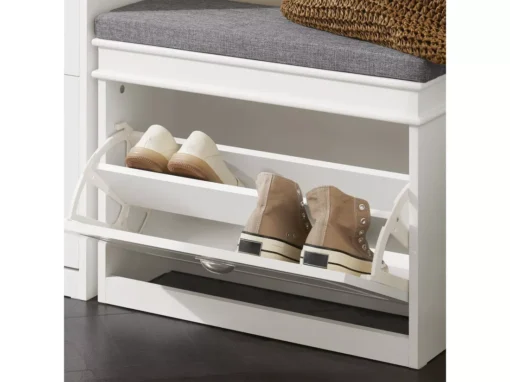 Banc à Chaussures Meuble à Chaussures Avec Assise Coussin Rembourré, FSR82-K-W -Meilleur Meubles Magasin meuble de rangement 19307001
