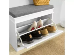Banc à Chaussures Meuble à Chaussures Avec Assise Coussin Rembourré, FSR82-K-W -Meilleur Meubles Magasin meuble de rangement 19307005
