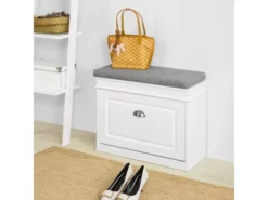 Banc à Chaussures Meuble à Chaussures Avec Assise Coussin Rembourré, FSR82-K-W -Meilleur Meubles Magasin meuble de rangement 19307009