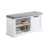 Banc De Rangement Avec Coussin Rembourré Meuble Bas Entrée Commode à Chaussure Banquette, FSR84-W -Meilleur Meubles Magasin meuble de rangement 19307011